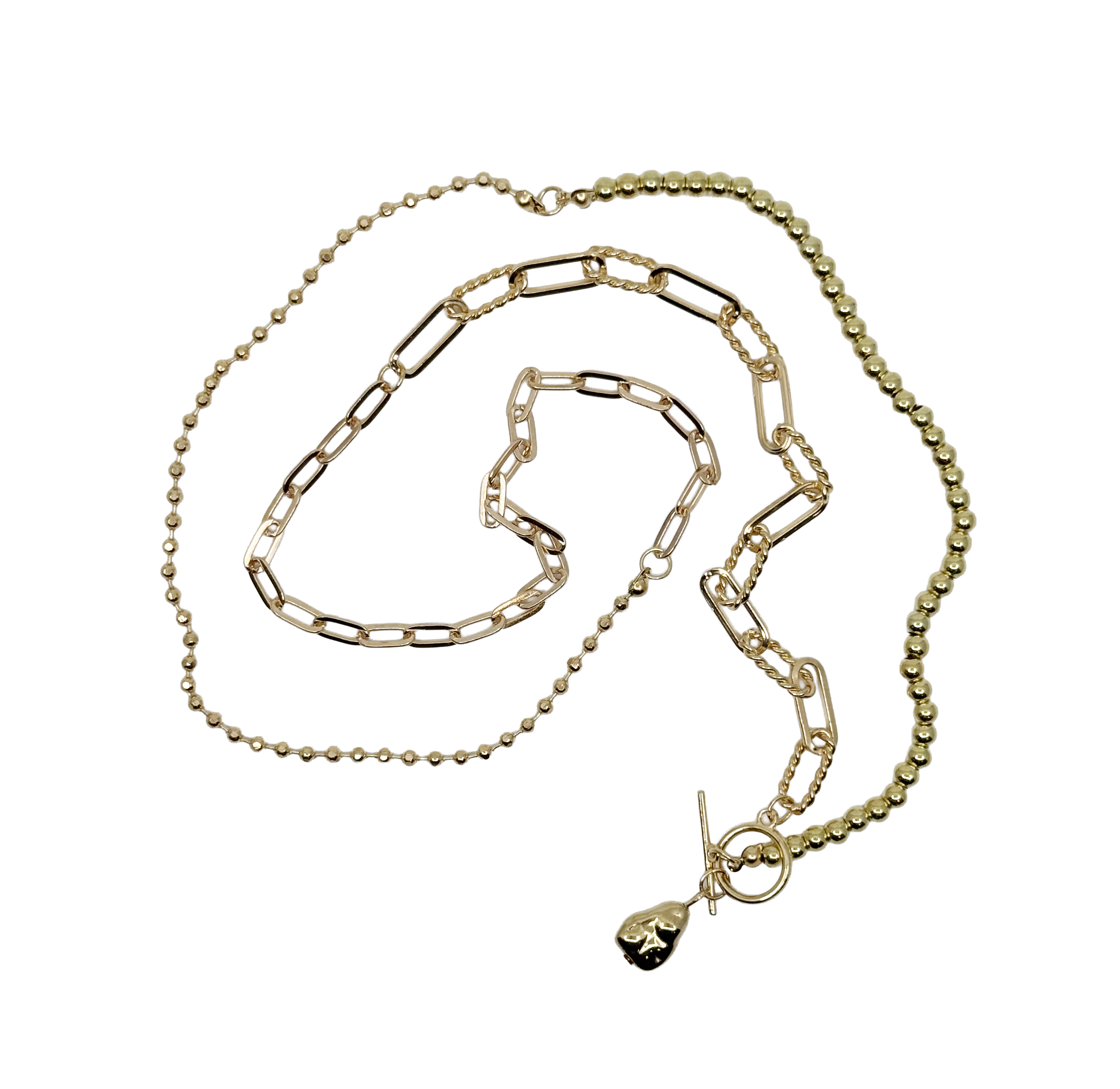Mixed Chain & Abstract Drop Necklace