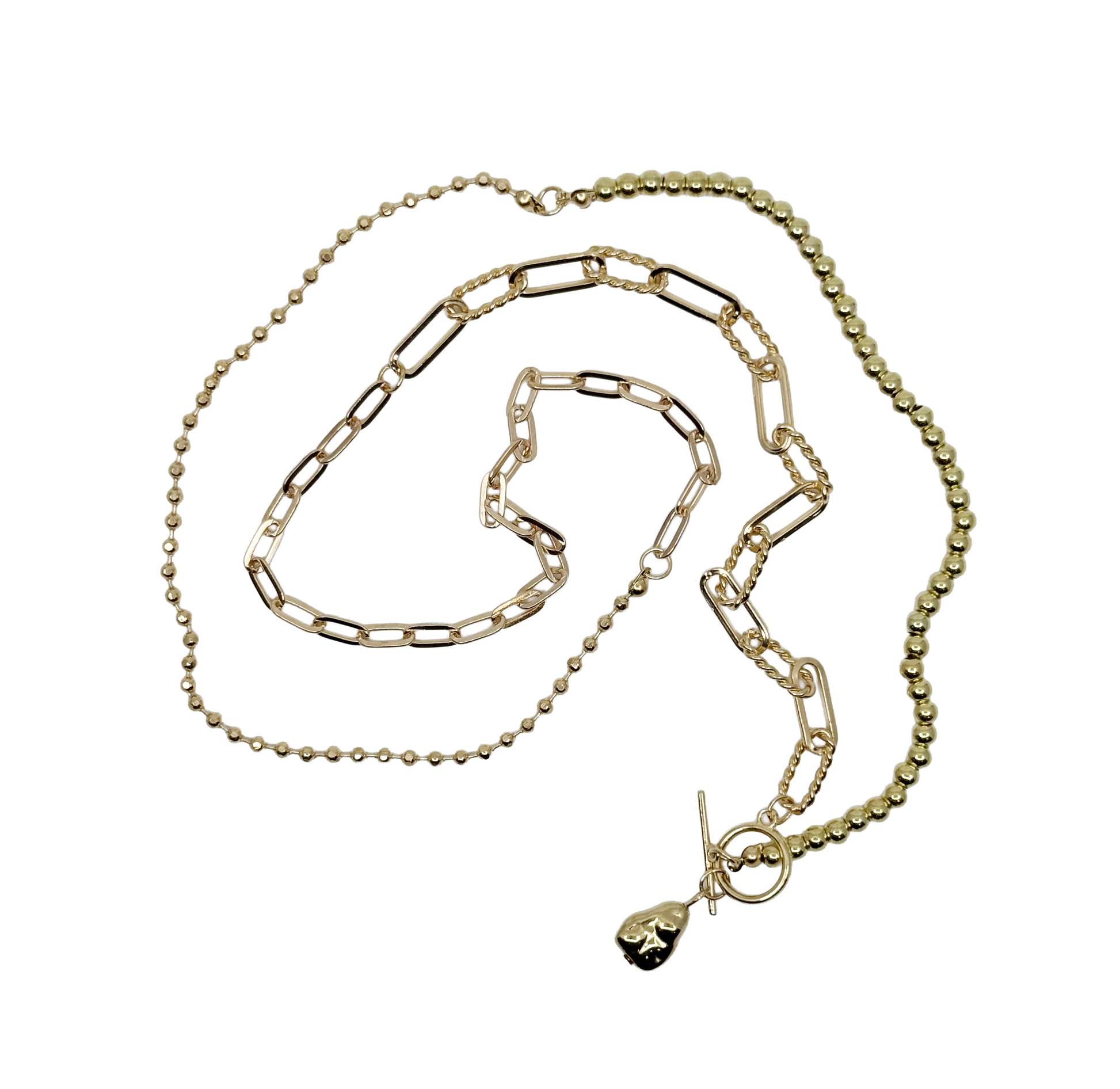 Mixed Chain & Abstract Drop Necklace