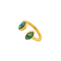 Green Oval Double Stone Ring