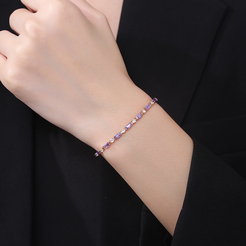 Violet Spark Tennis Bracelet