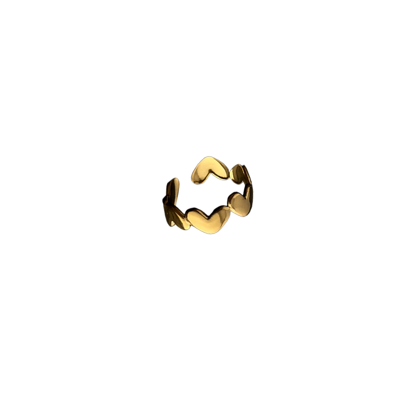 Linked Heart Band Ring