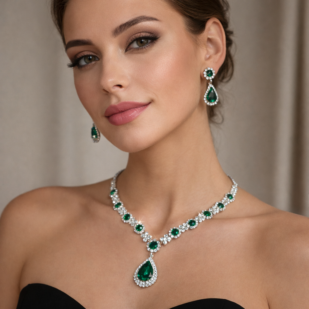 Emerald Teardrop Set