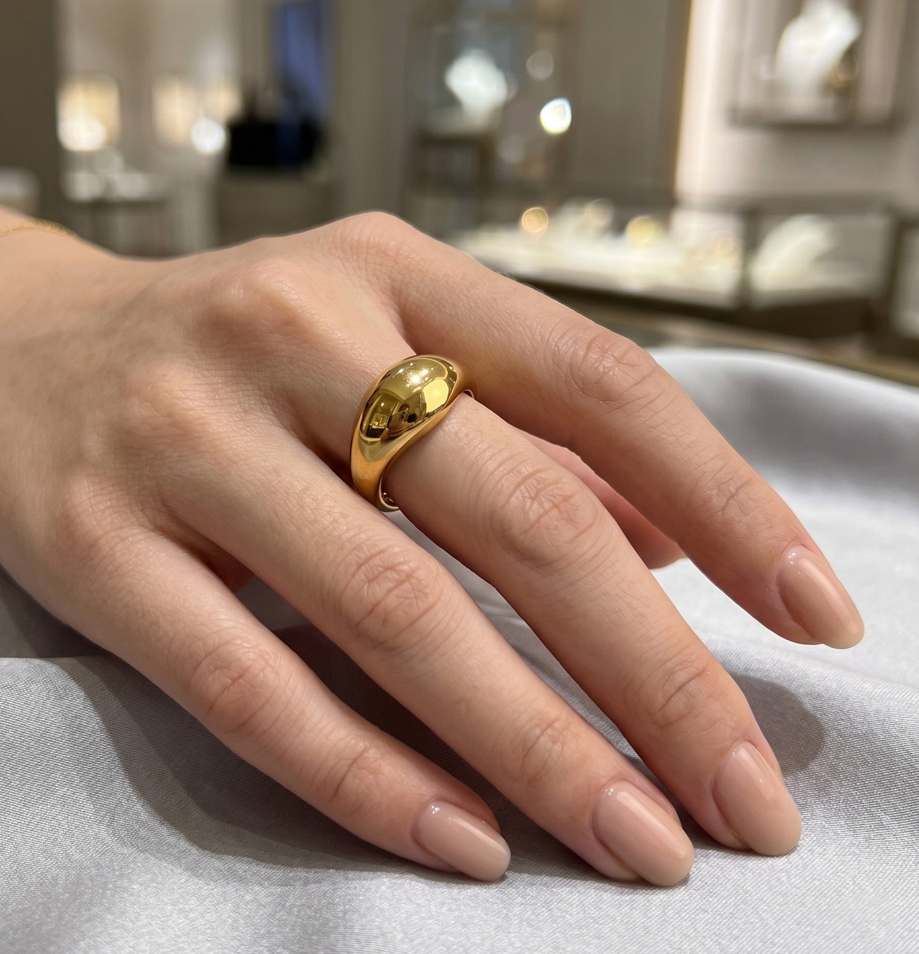 Sleek Drop Open Ring