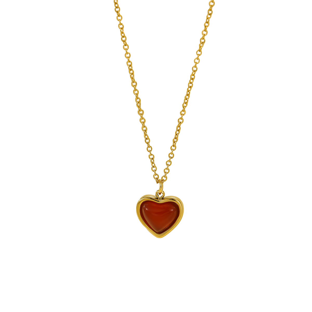 Heart Red Stone Necklace