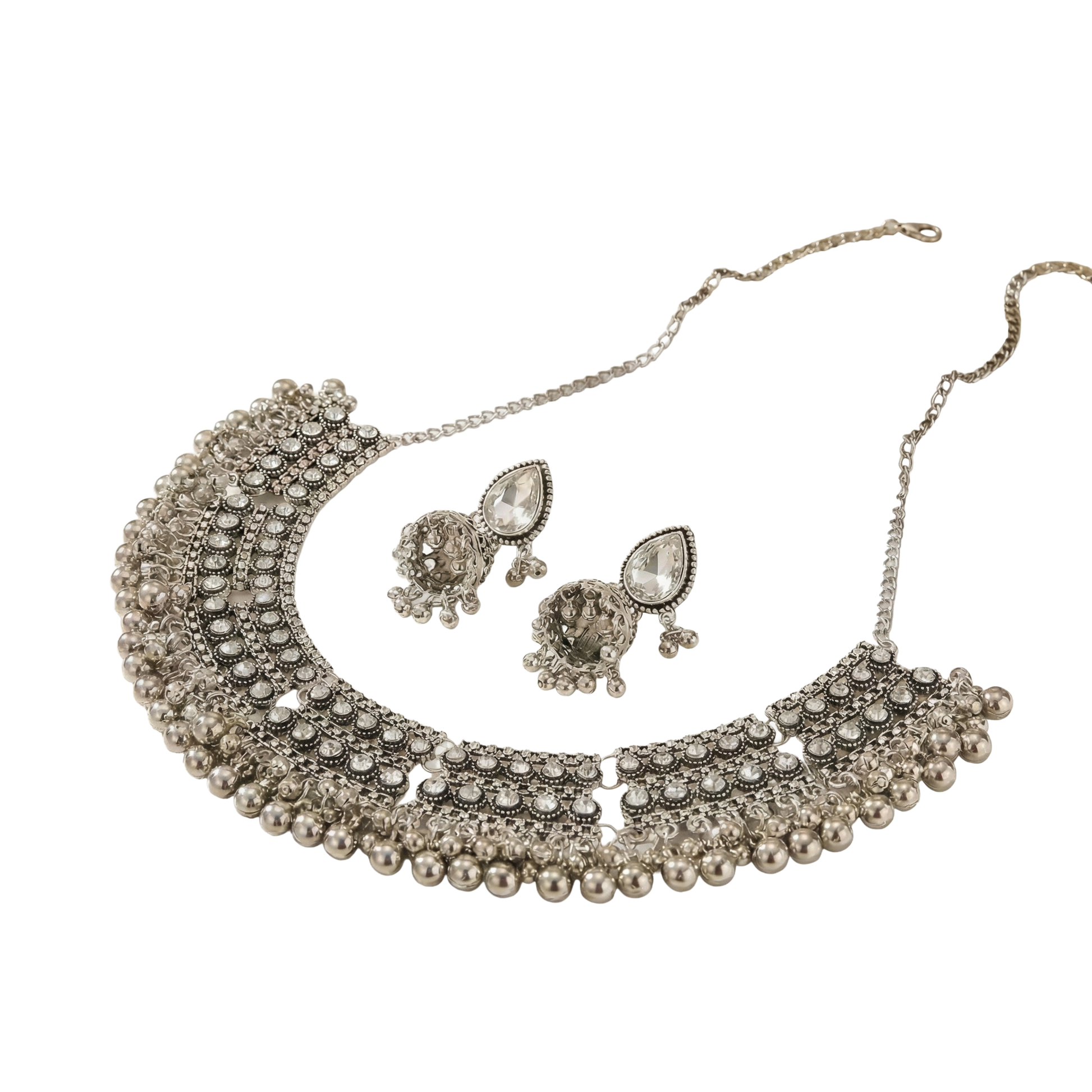 Royal Jhumka Silver Set