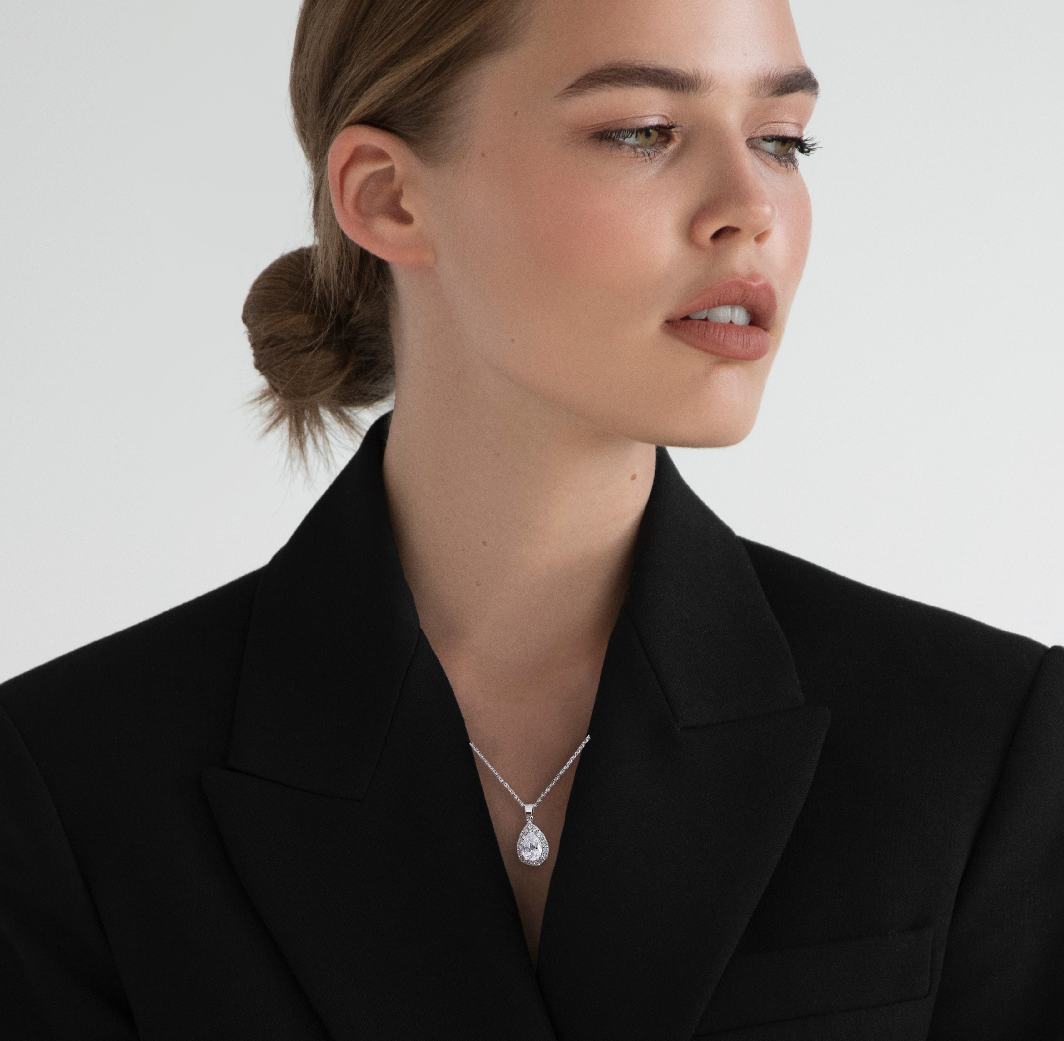 Teardrop Crystal Pendant Necklace