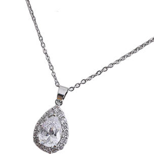 Teardrop Crystal Pendant Necklace