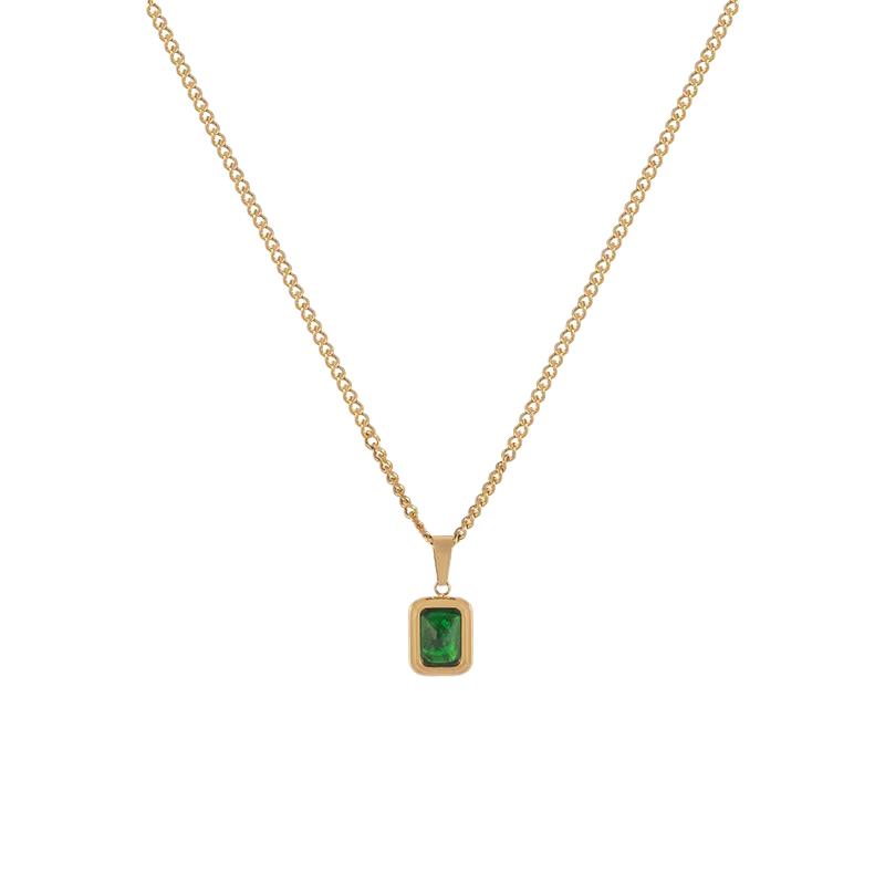 Emerald Green Pendant Necklace