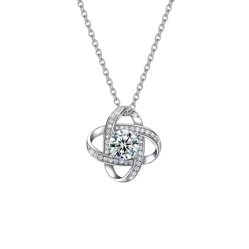 Twisted Halo Crystal Pendant Necklace