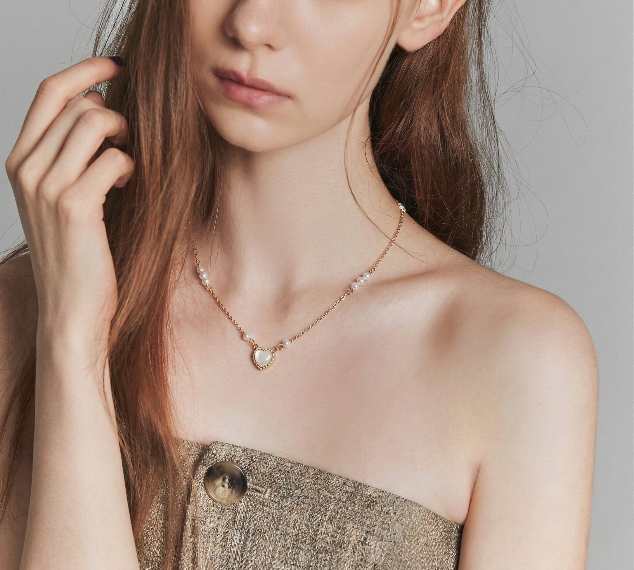 Rose Gold Teardrop & Pearl Necklace