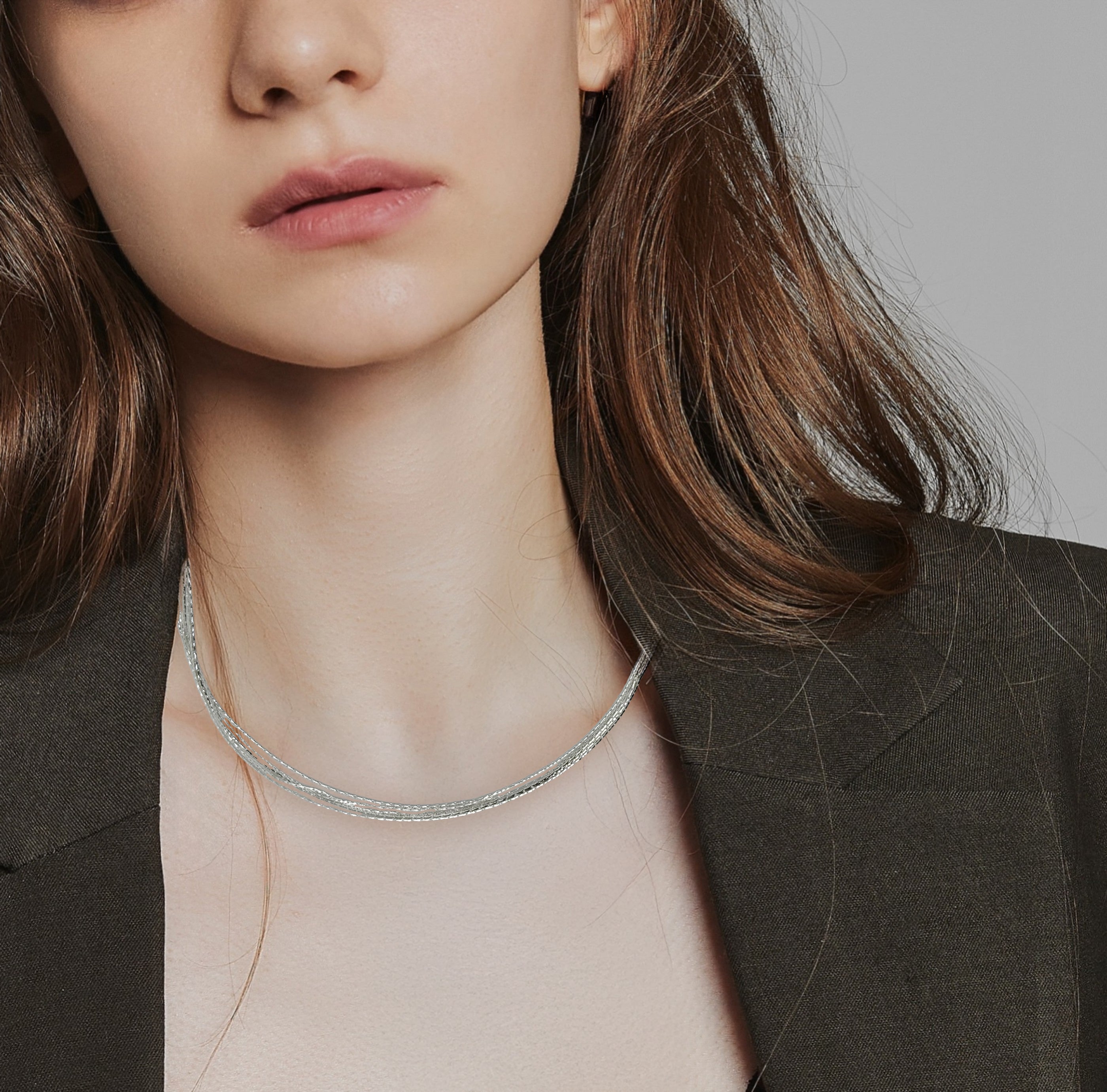 Layered Silver Chain Necklace