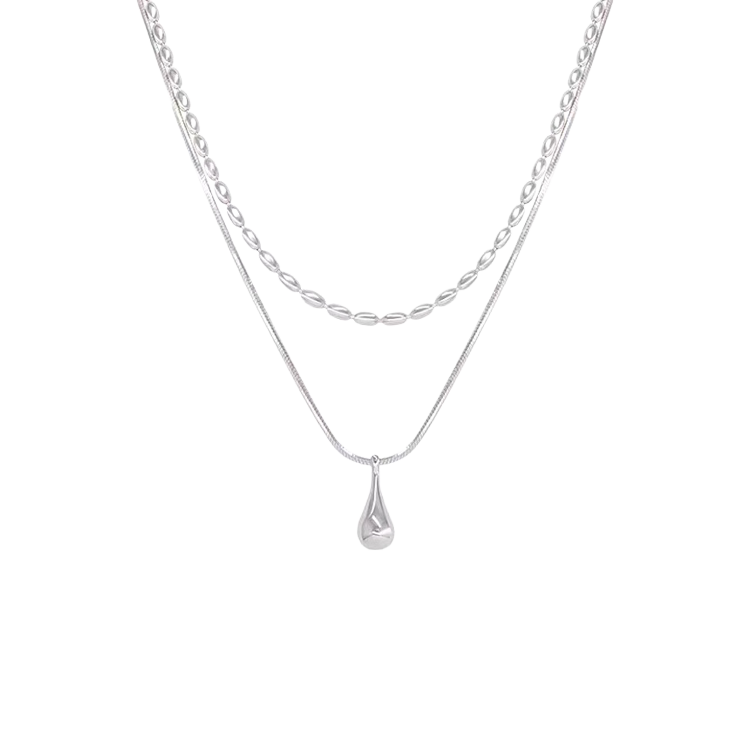 Minimal Teardrop Layered Necklace