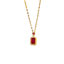 Ruby Red Gem Pendant Necklace