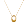 Bold Oval Gold Pendant Necklace
