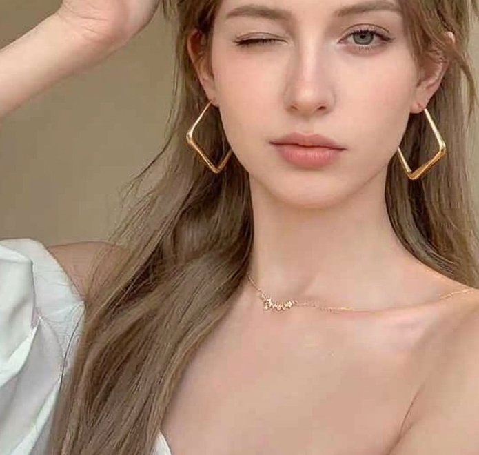 Geometric Square Hoop Earrings