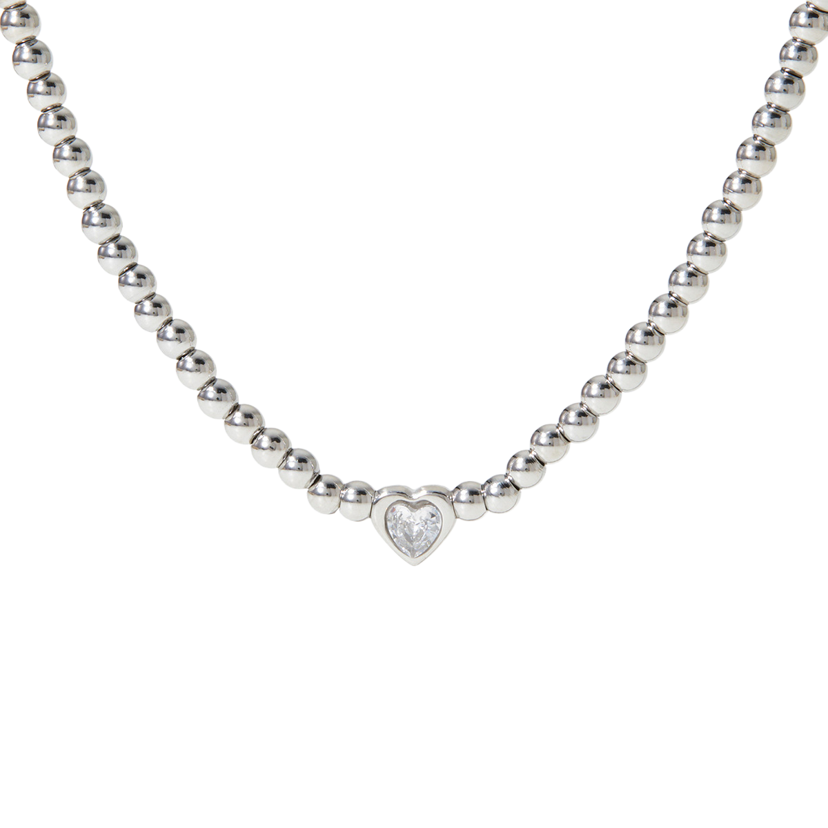 Heart Center Ball Chain Necklace