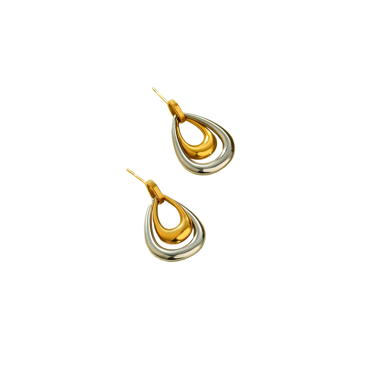 Dual-Tone Teardrop Earrings