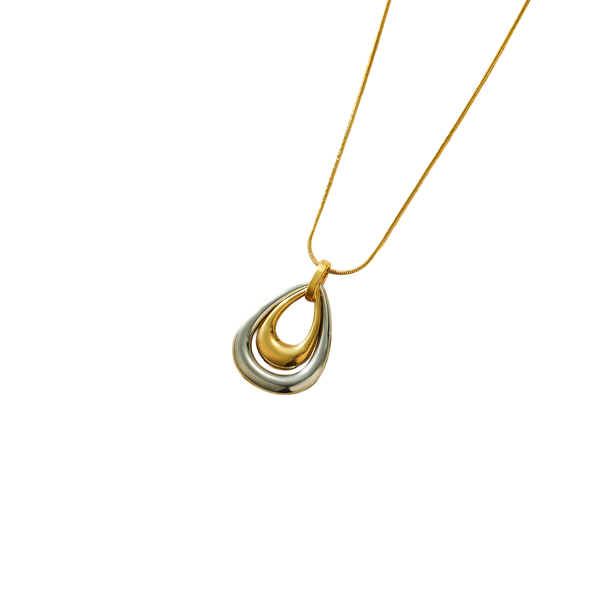 Teardrop Layer Pendant Set – Gold