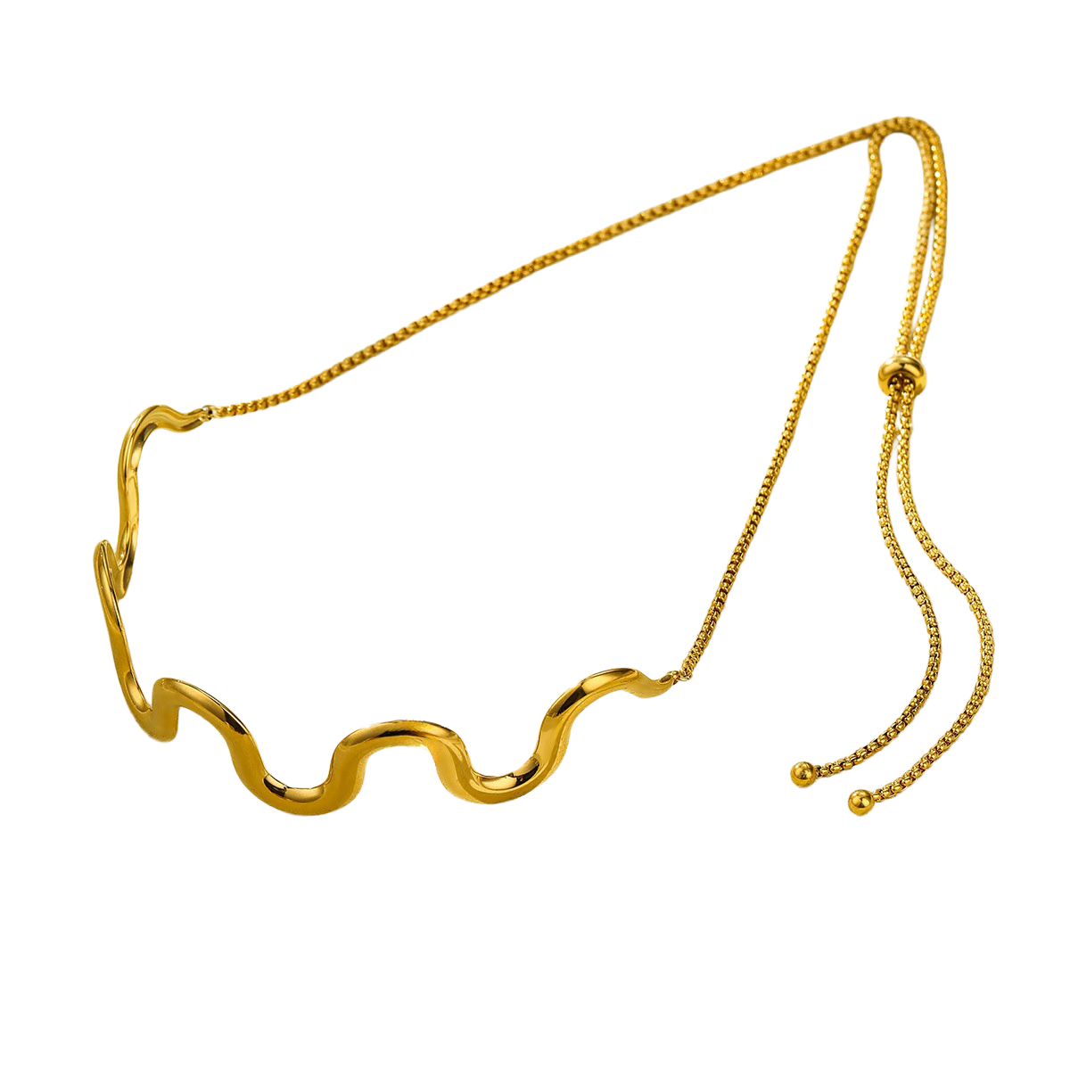 Waveform Necklace – Gold