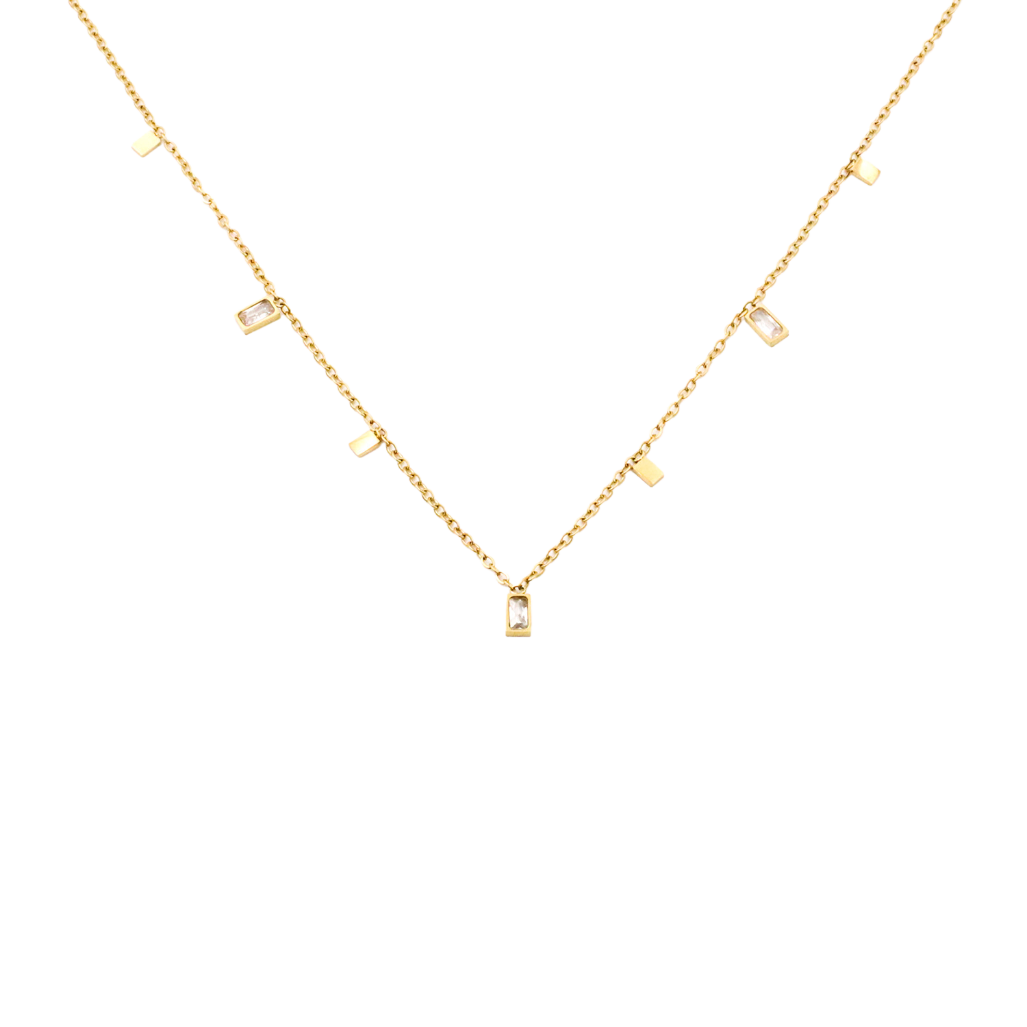 Geometric Bar Charm Necklace