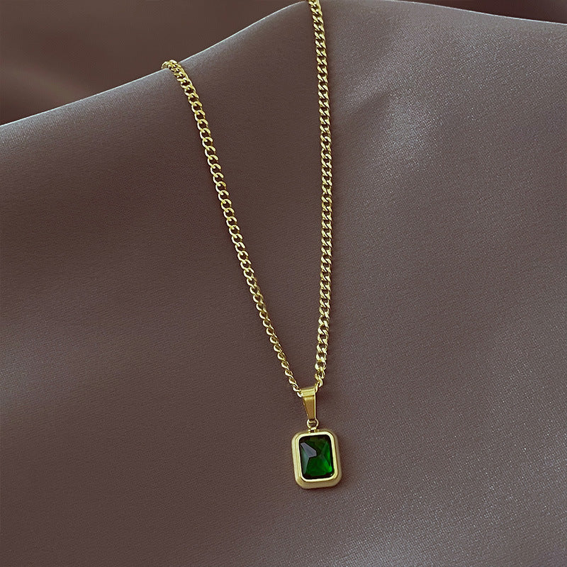 Emerald Green Pendant Necklace