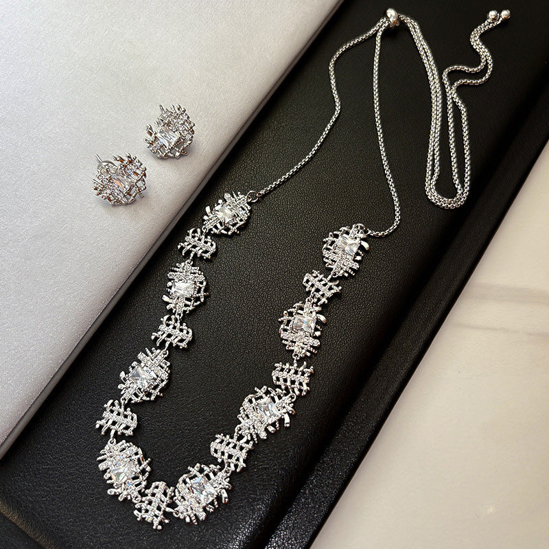 Statement Cubic Cluster Necklace