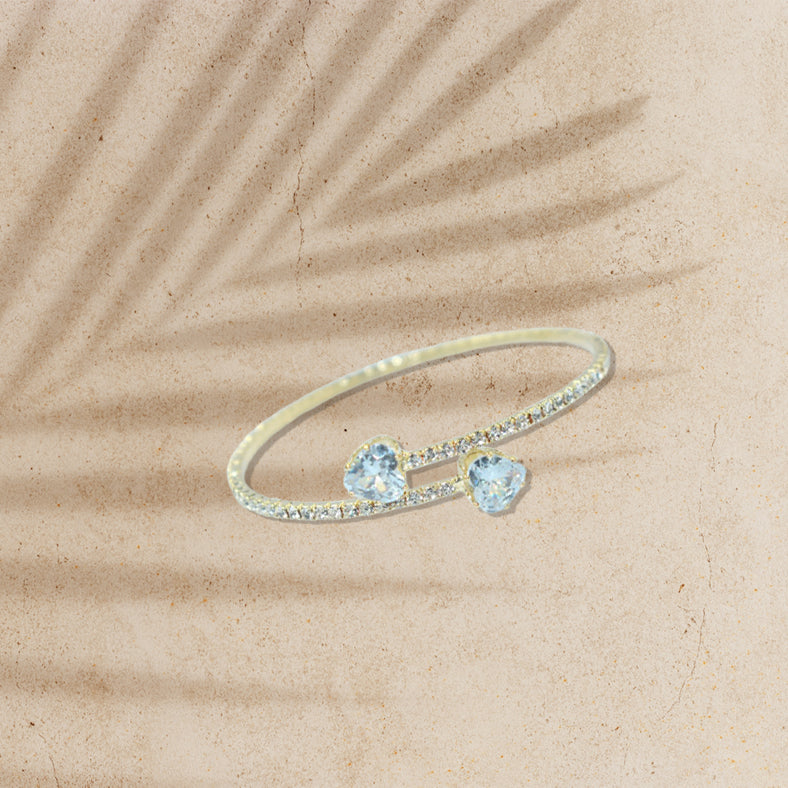 Heart End Open Bangle