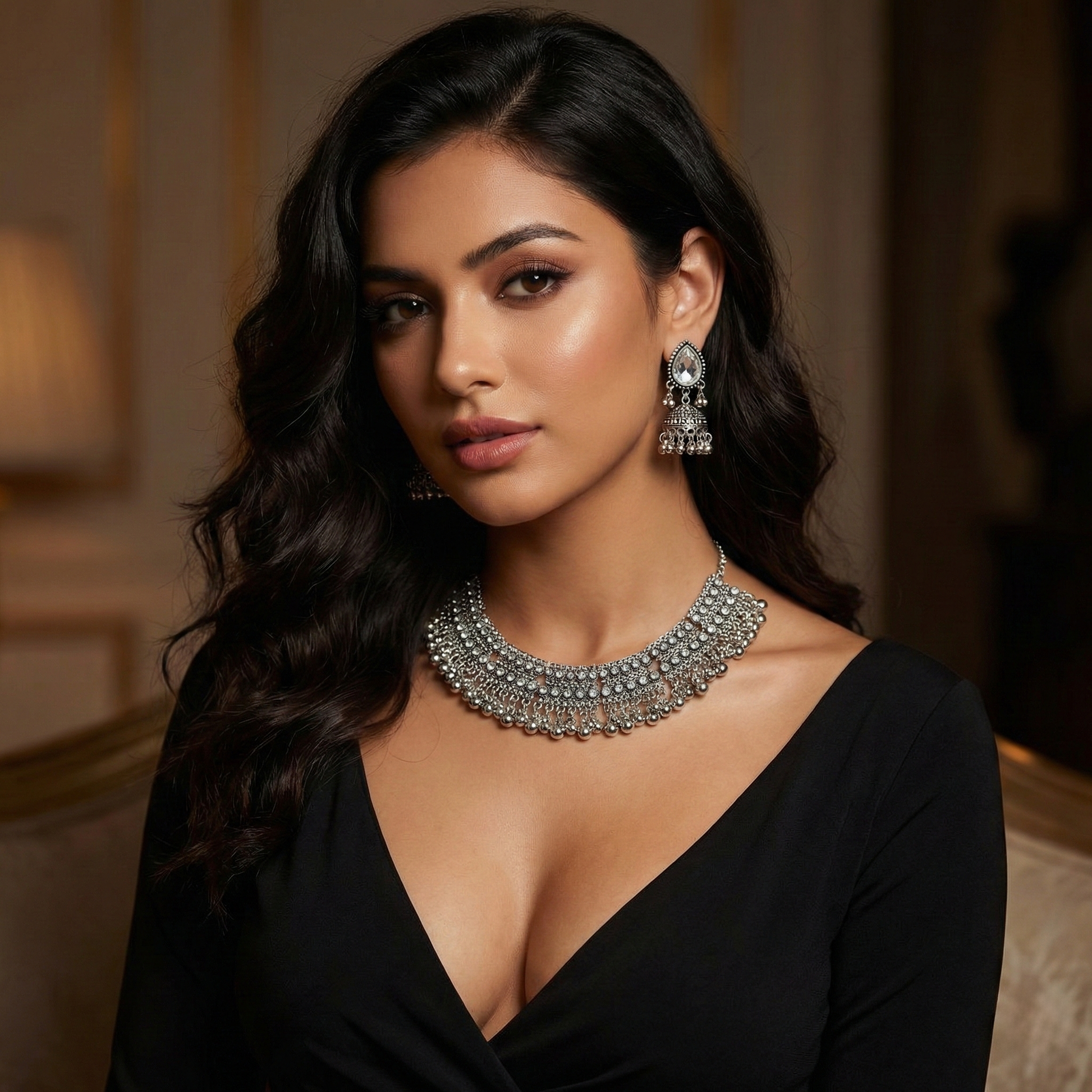 Royal Jhumka Silver Set