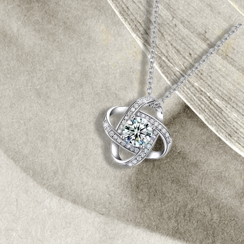 Twisted Halo Crystal Pendant Necklace