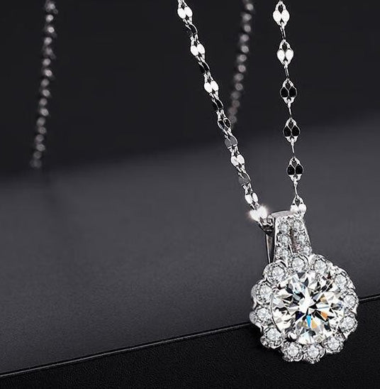 Radiant Halo Pendant Necklace