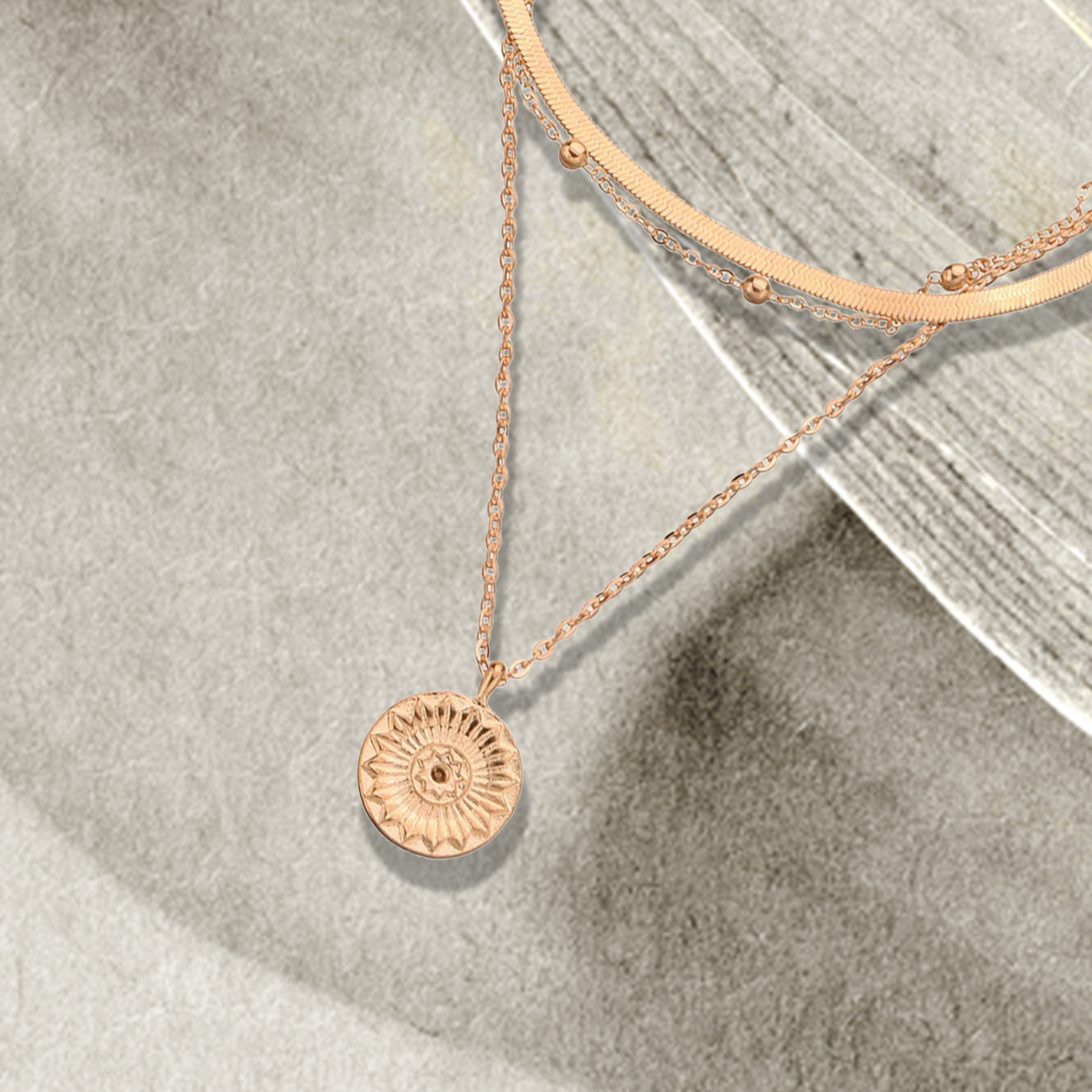 Triple Layered Sunflower Necklace