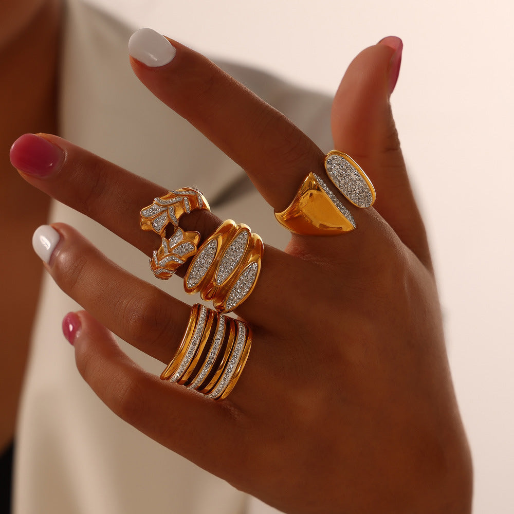 Crystal Wave Statement Ring