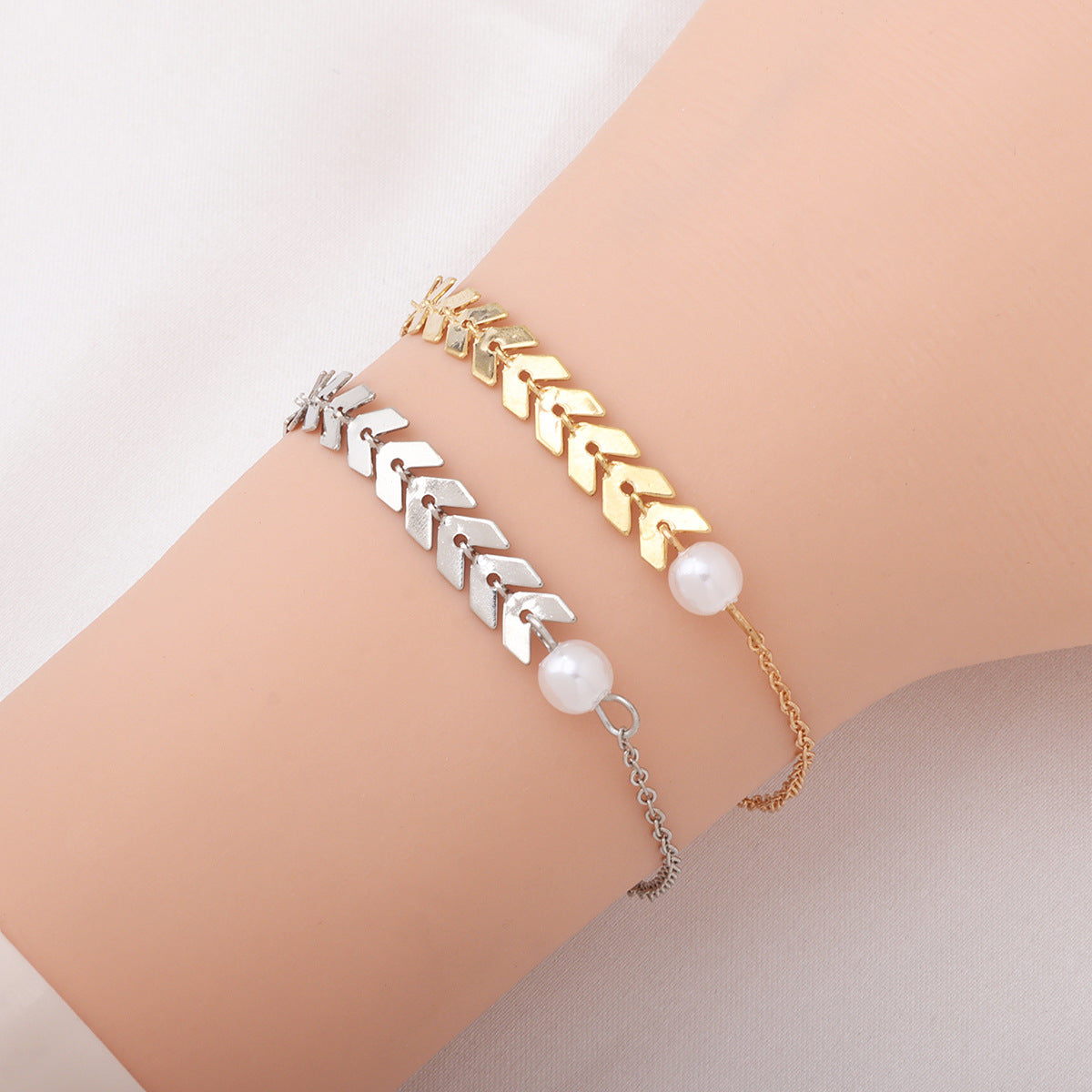 Golden Leaf Pearl Set