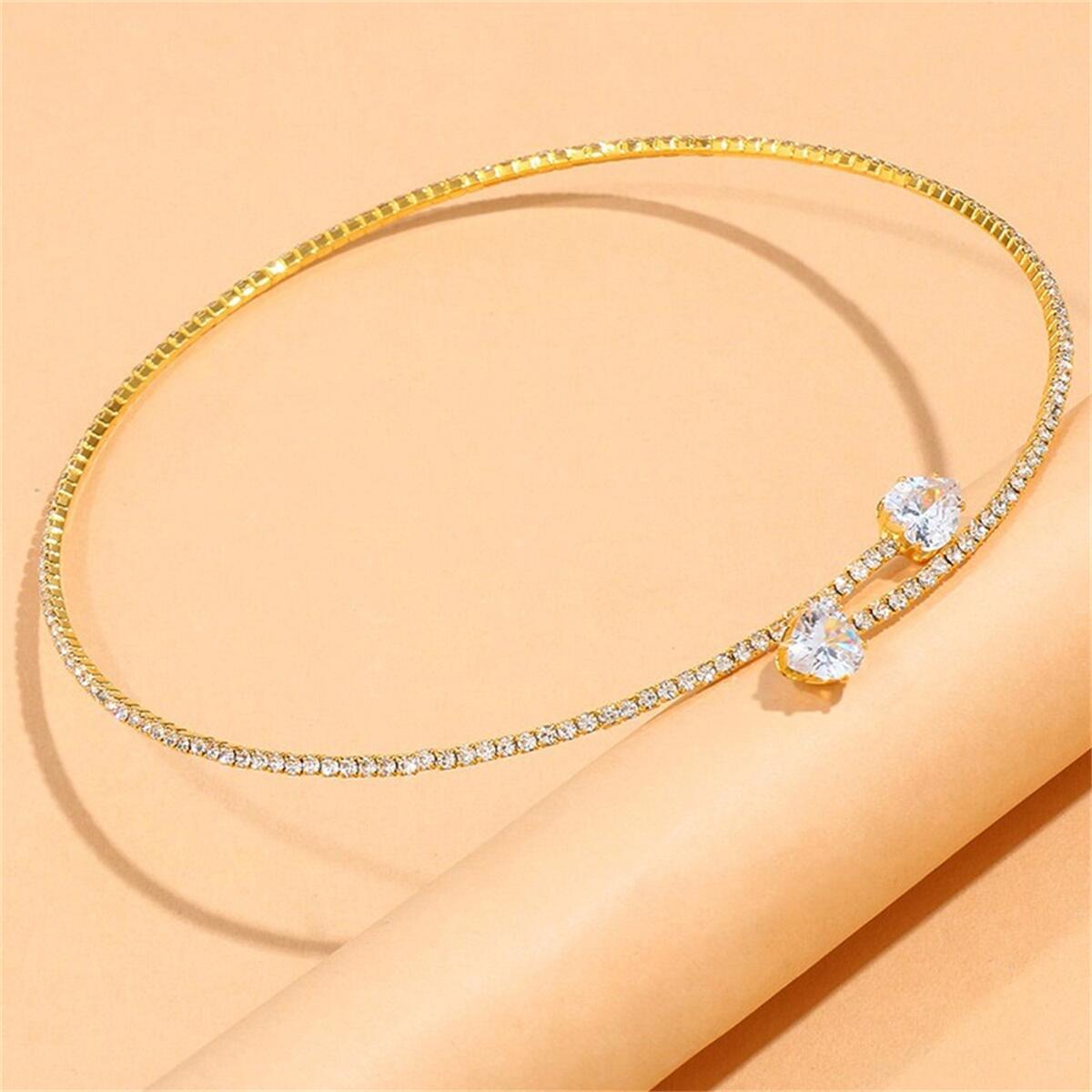 Cubic Pave Curb necklace – Gold