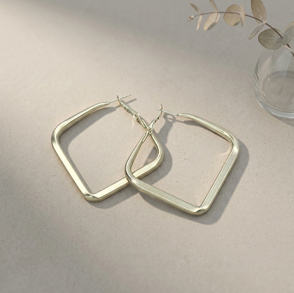 Geometric Square Hoop Earrings