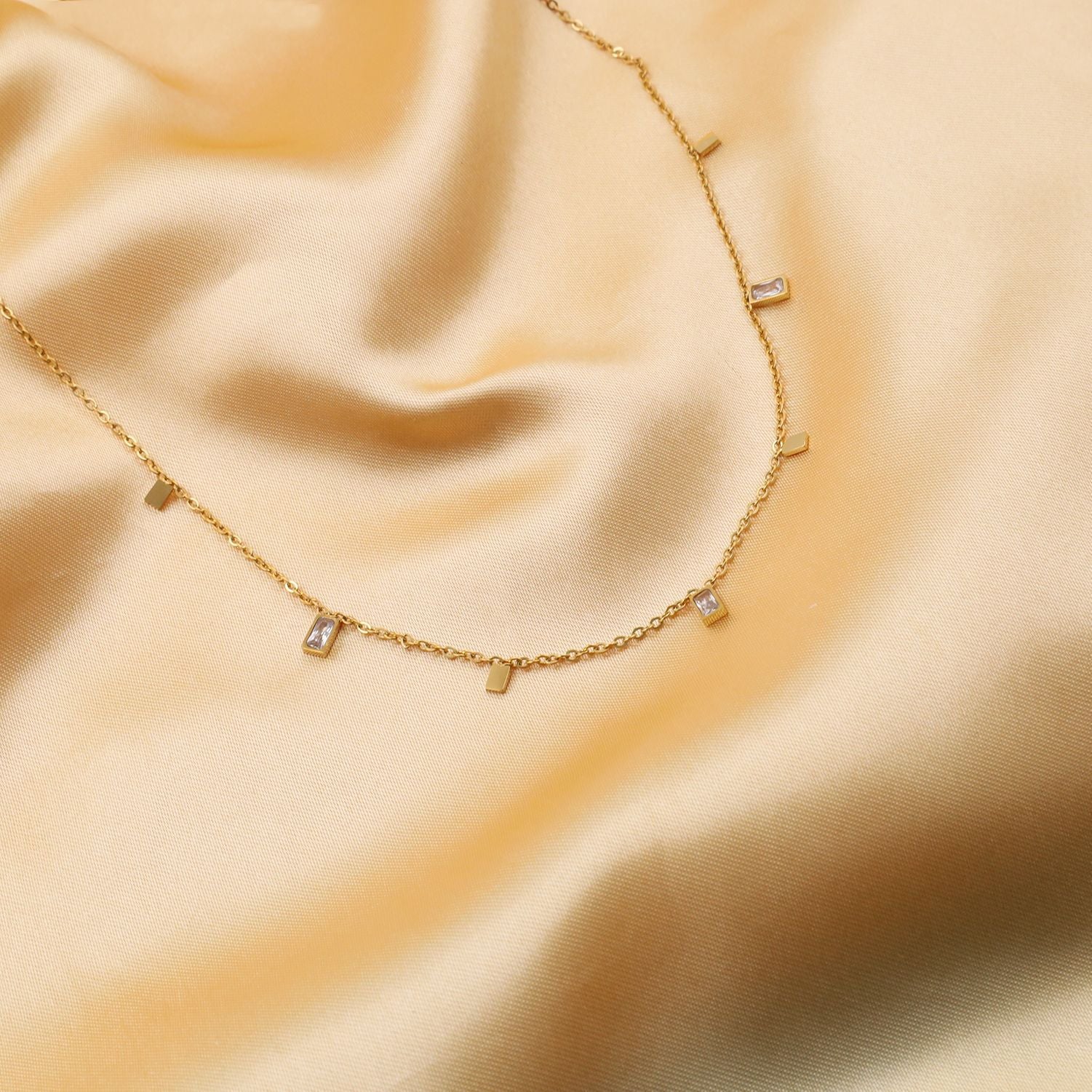 Geometric Bar Charm Necklace