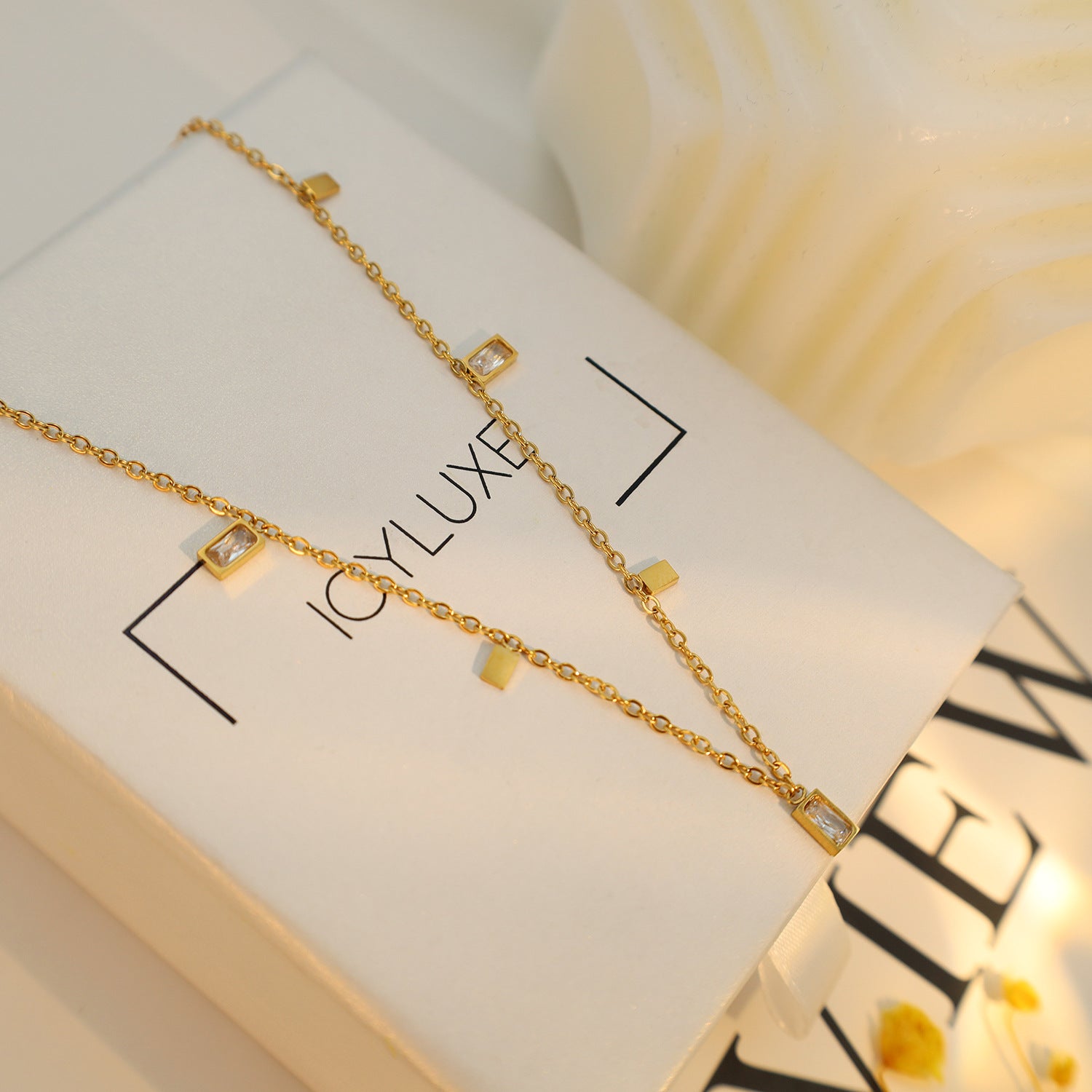 Geometric Bar Charm Necklace