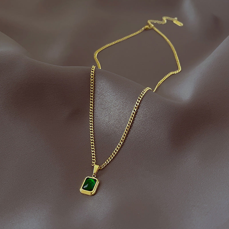 Emerald Green Pendant Necklace