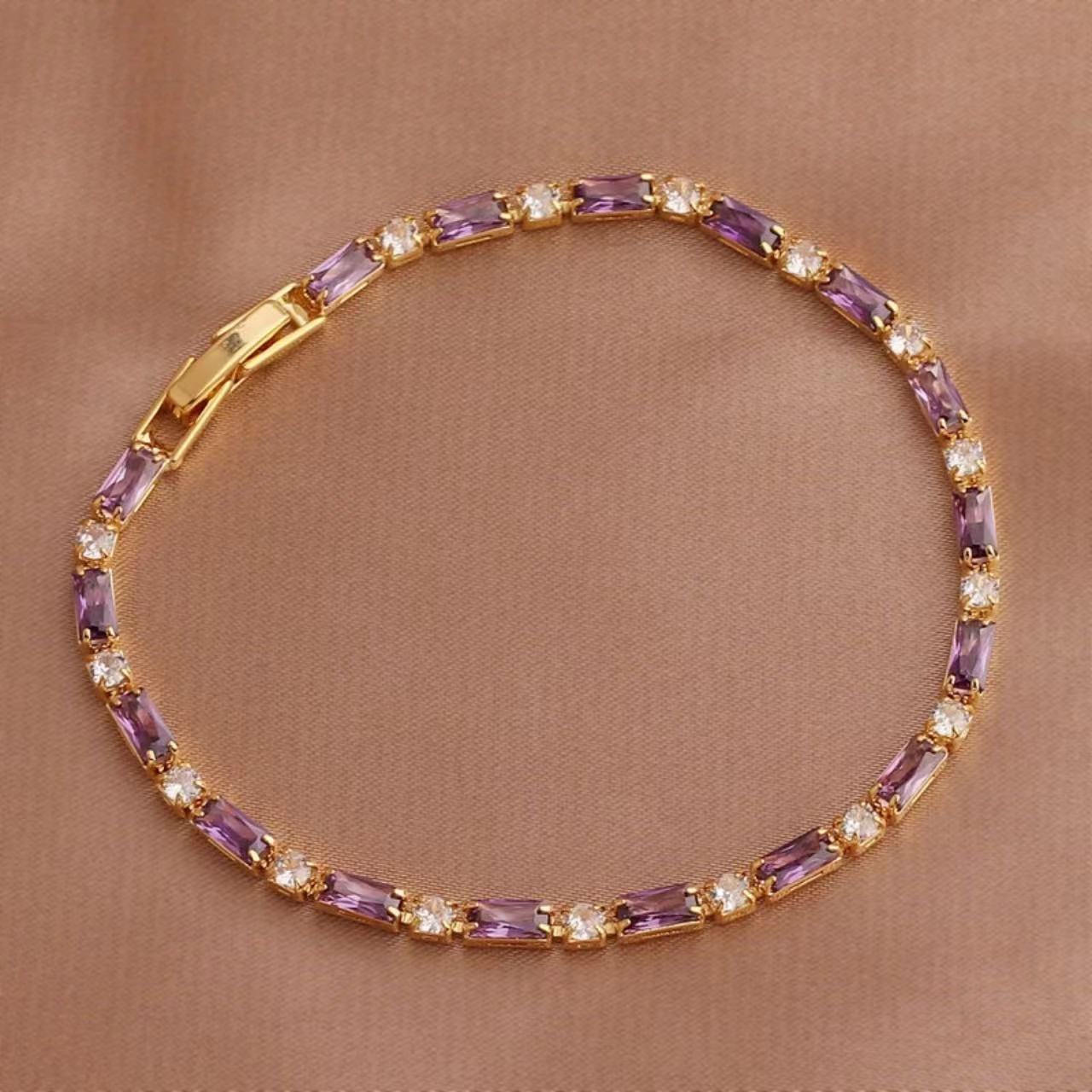 Violet Spark Tennis Bracelet