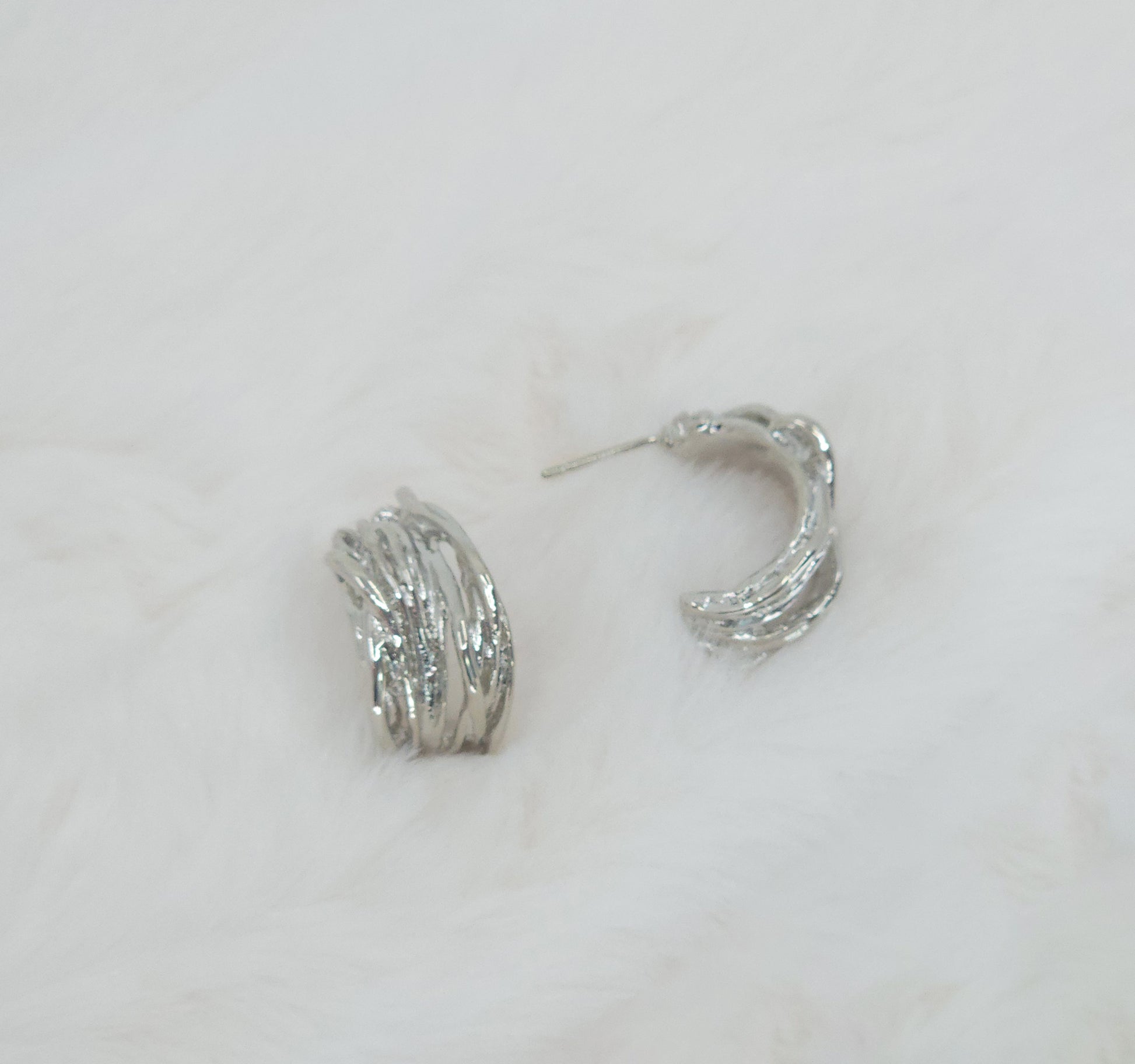 Sculptural Wave Stud Earrings