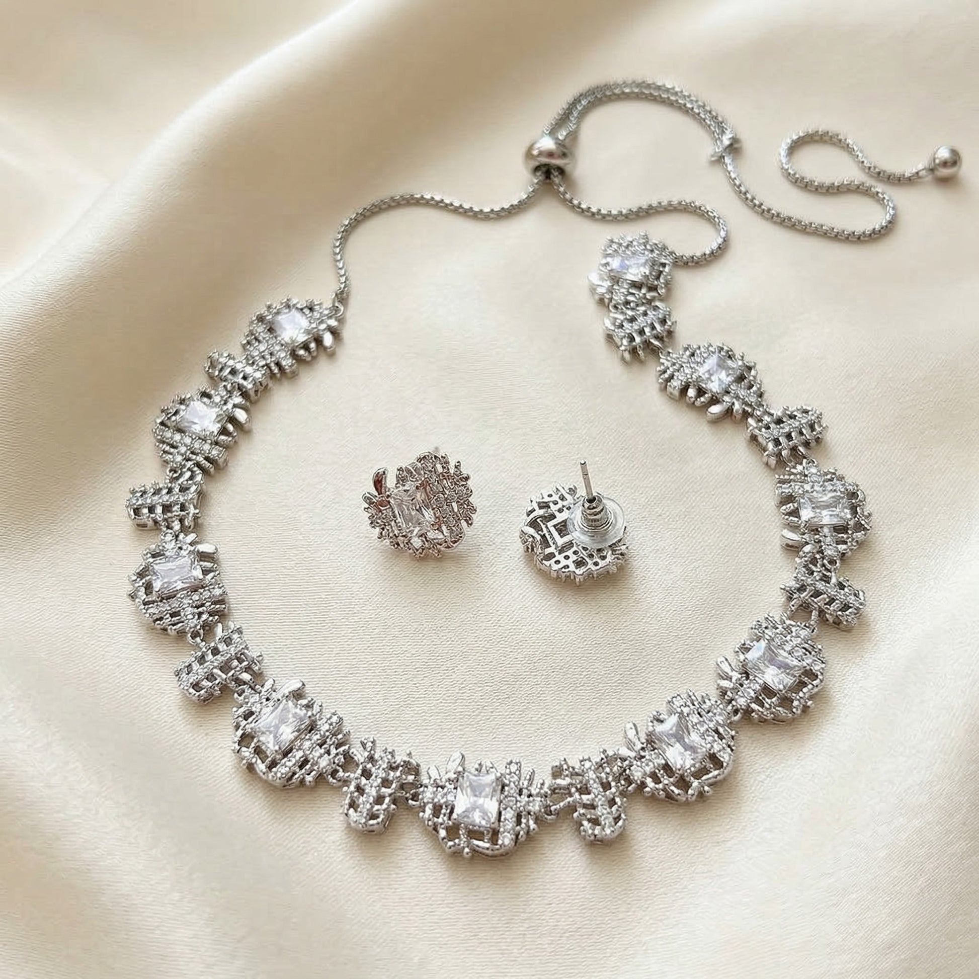 Statement Cubic Cluster Necklace
