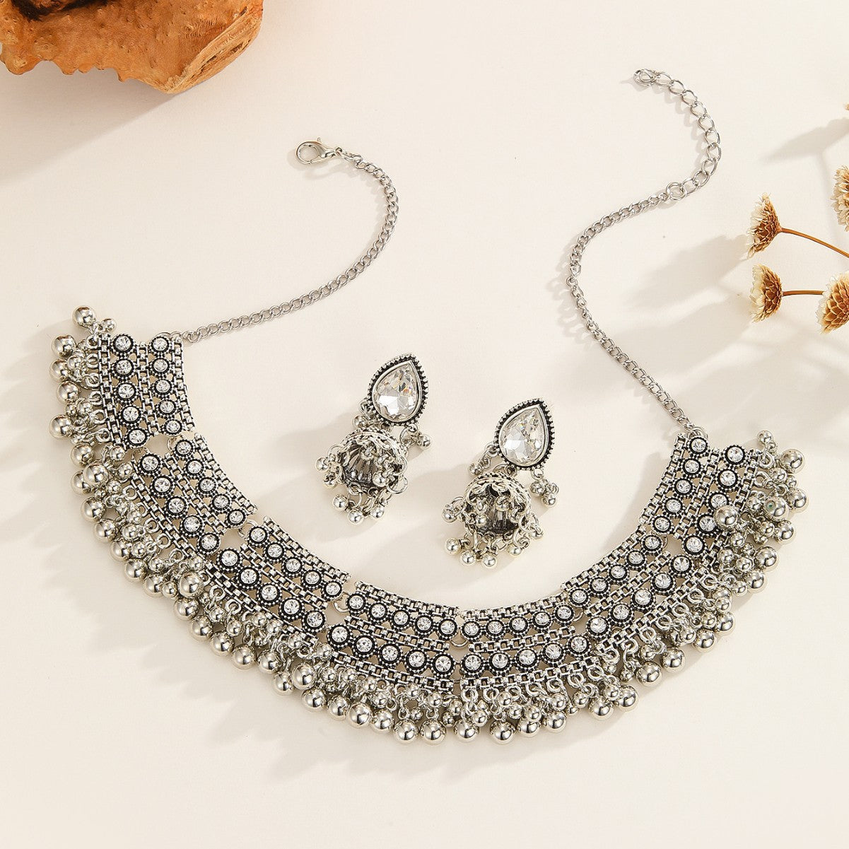 Royal Jhumka Silver Set