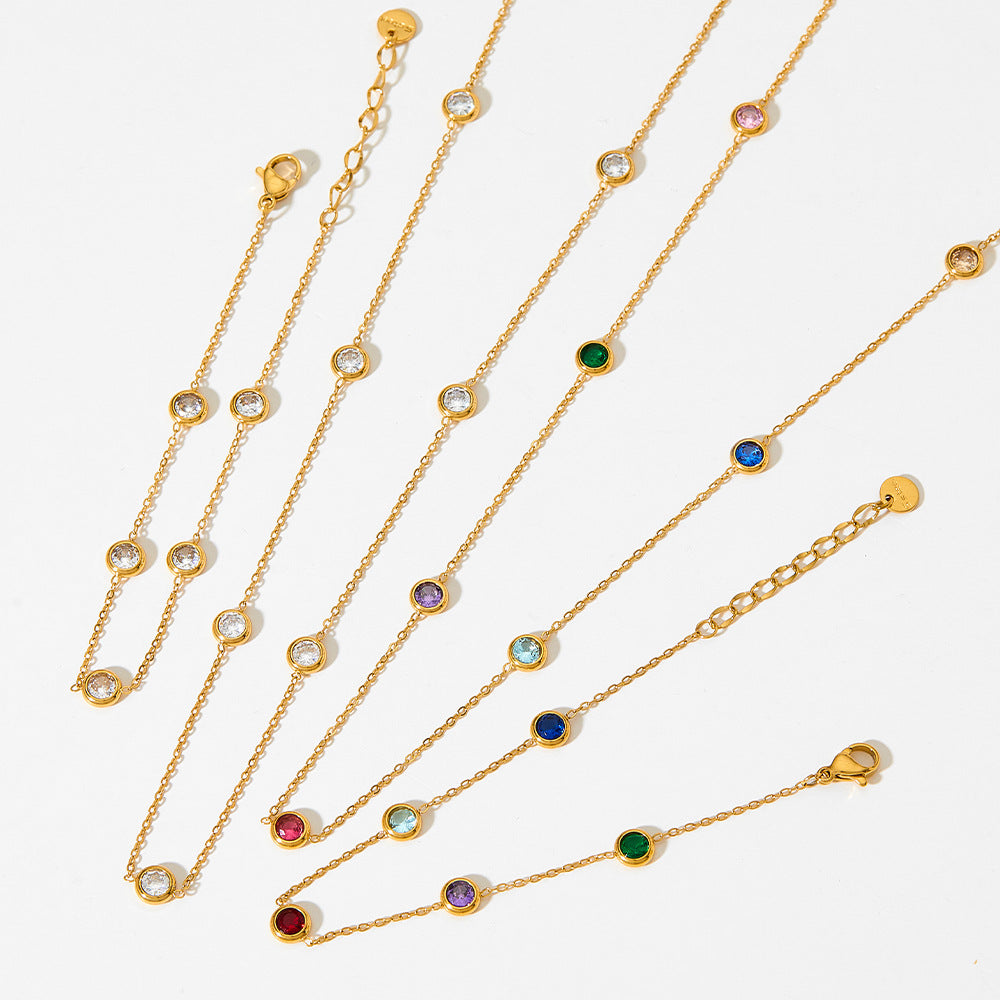 Zirconia Dot Chain Necklace