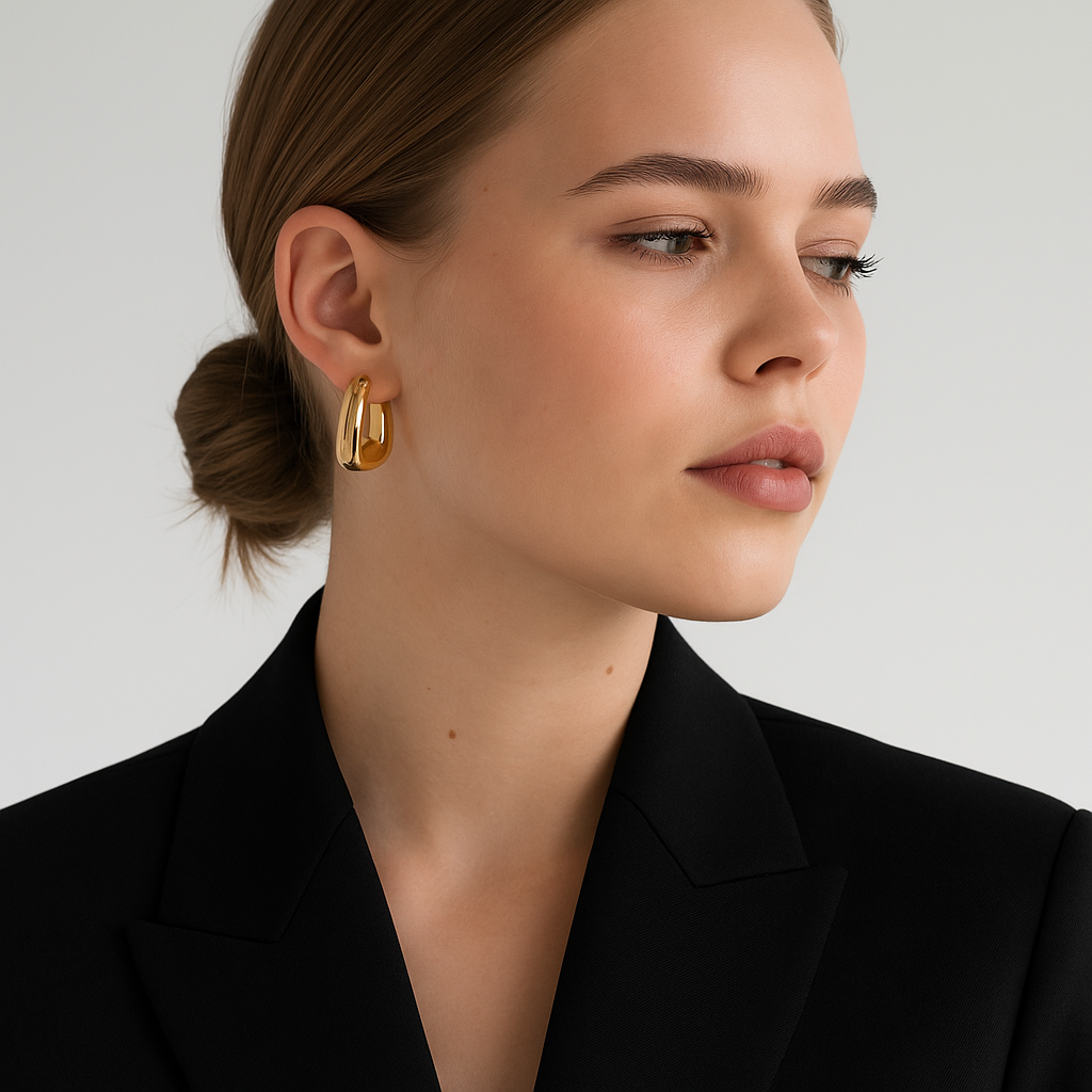 Sculptural Teardrop Hoop Earrings