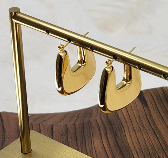 Sculptural Teardrop Hoop Earrings