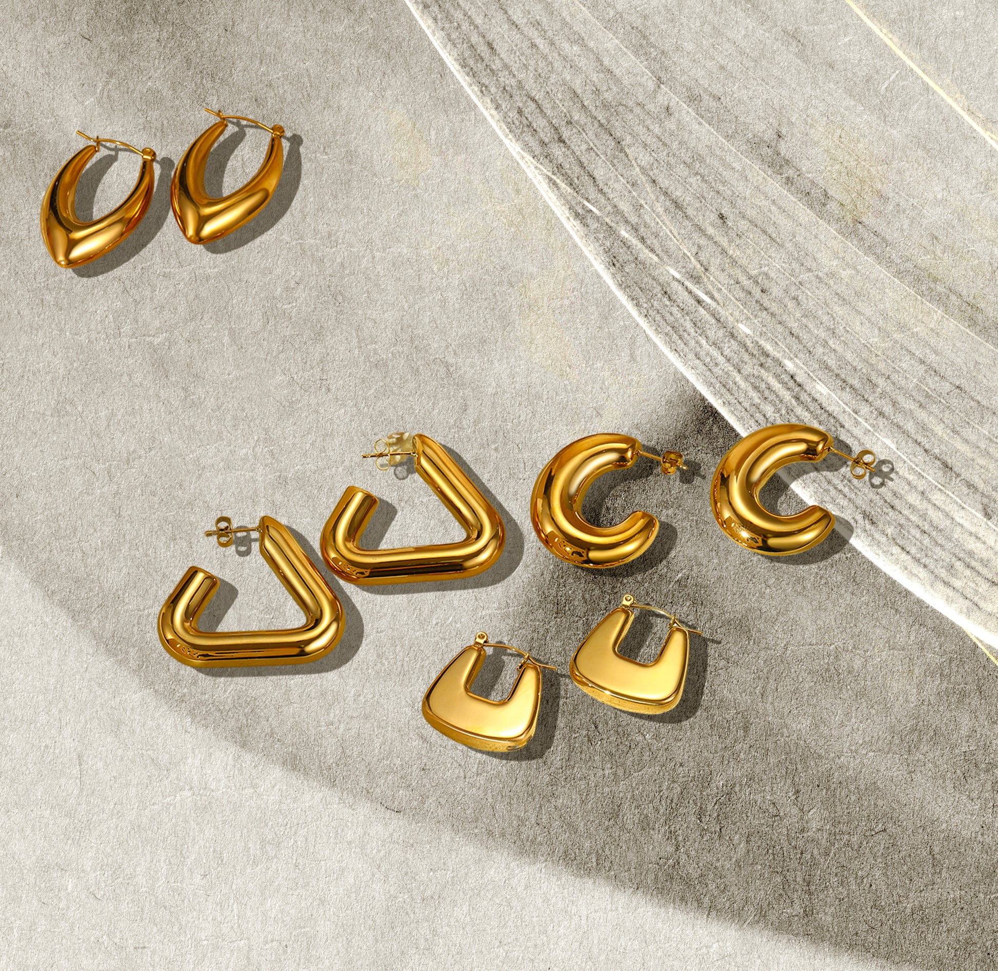 Sculptural Teardrop Hoop Earrings