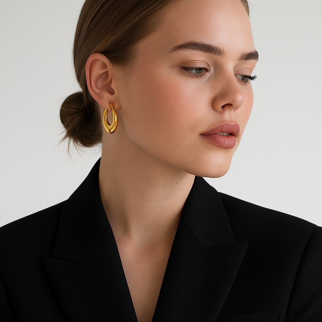 Geometric U-Hoop Earrings