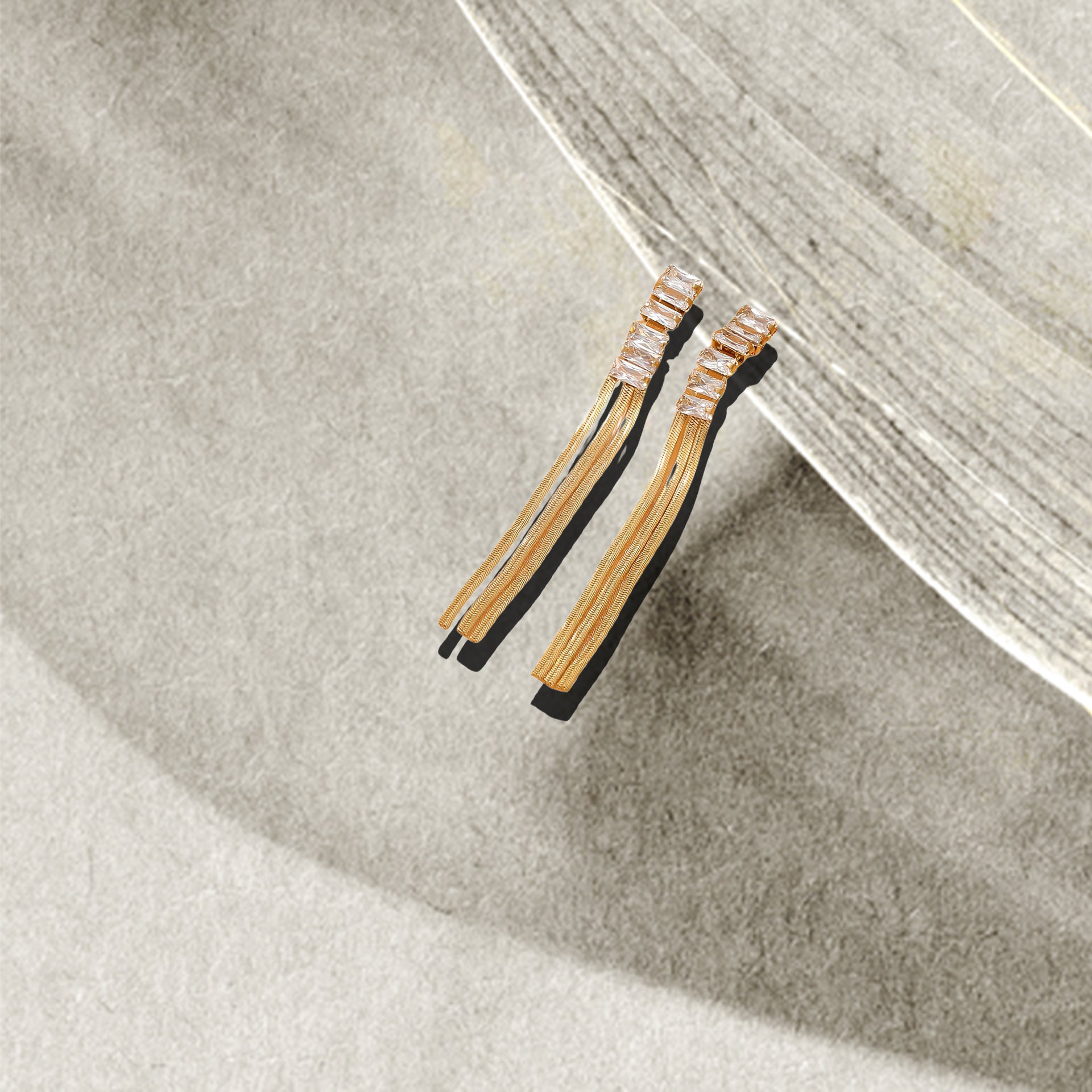 Crystal & Chain Fringe Earrings