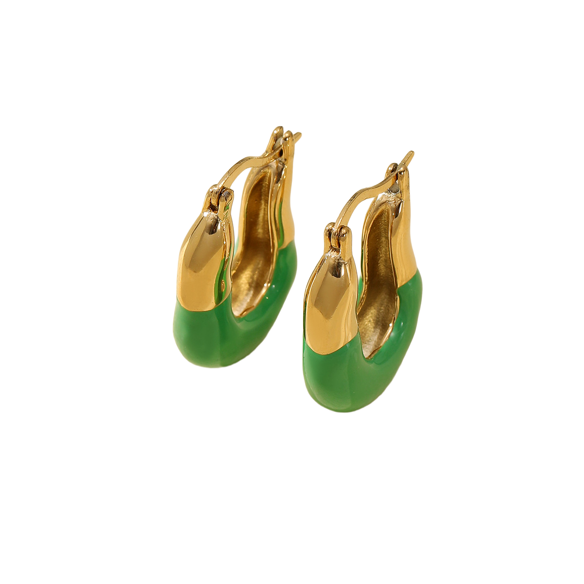 Enamel Chunky Hoop Earrings