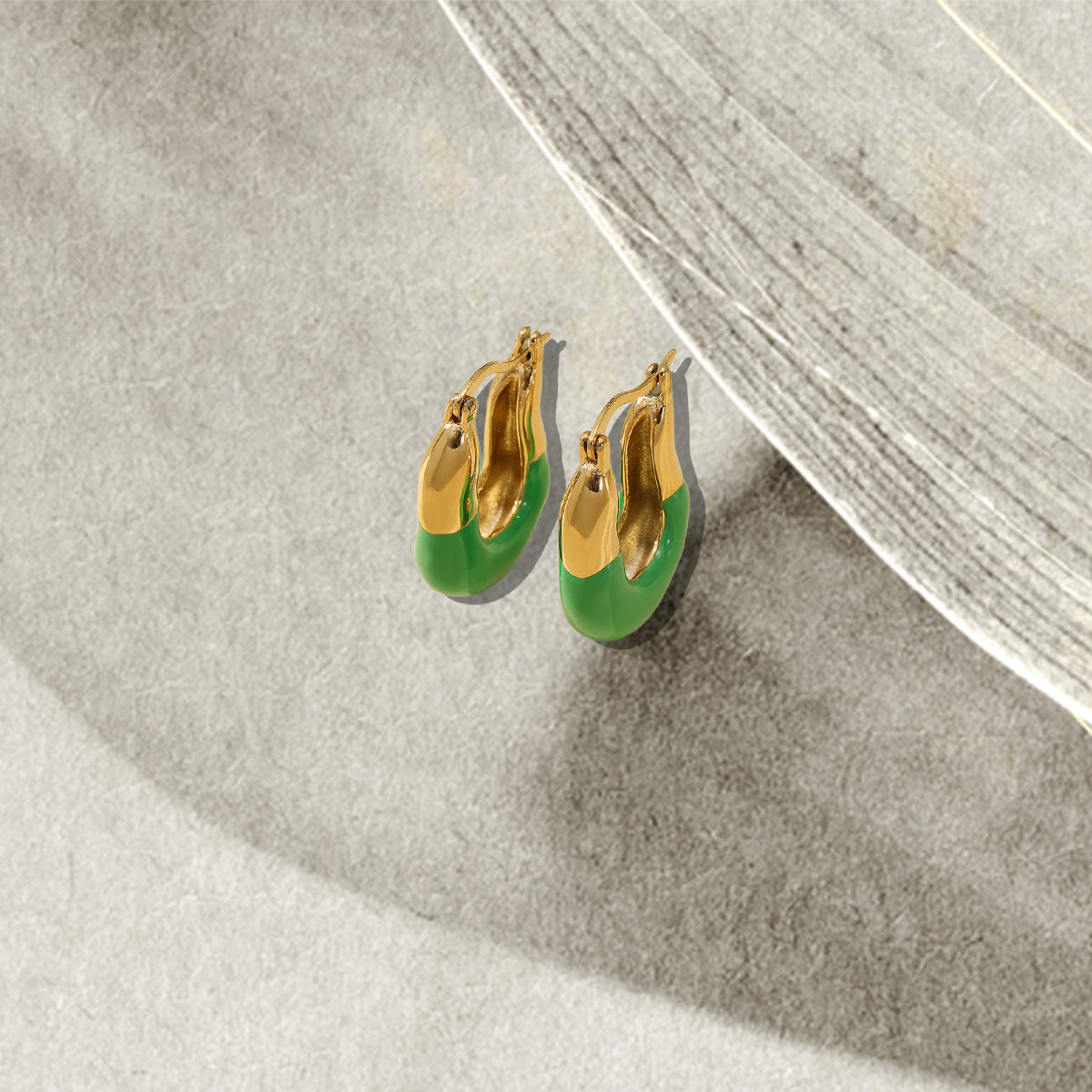 Enamel Chunky Hoop Earrings